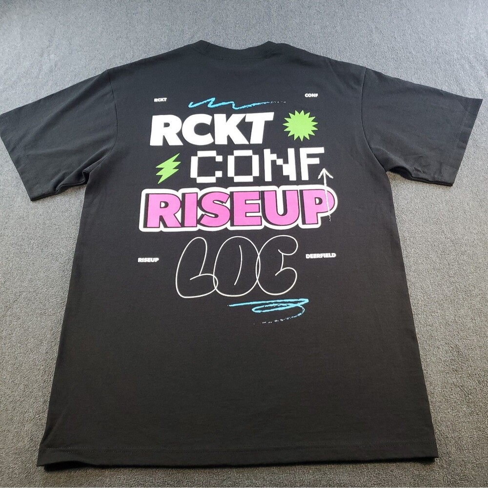 Shaka Wear Rckt Conf Riseup T-Shirt Men's Size Large Black